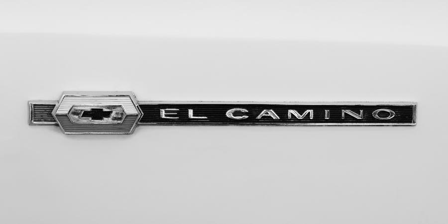 1964 Chevrolet El Camino Emblem -ck0084bw Photograph by Jill Reger