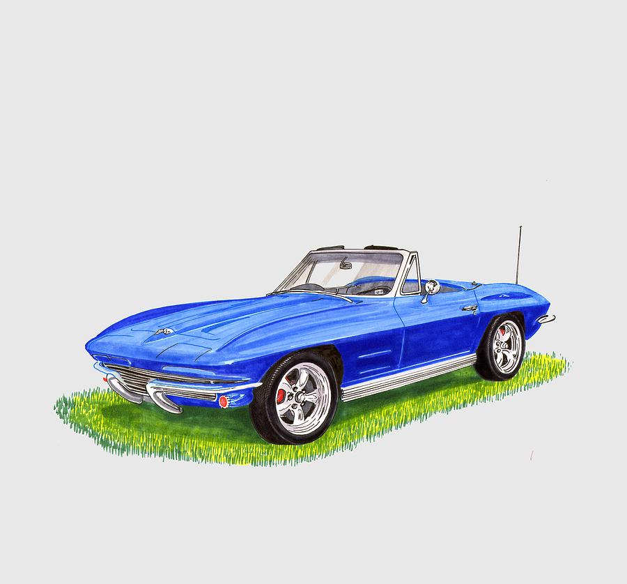 American Muscle Car Painting - Corvette Stingray #1 by Jack Pumphrey
