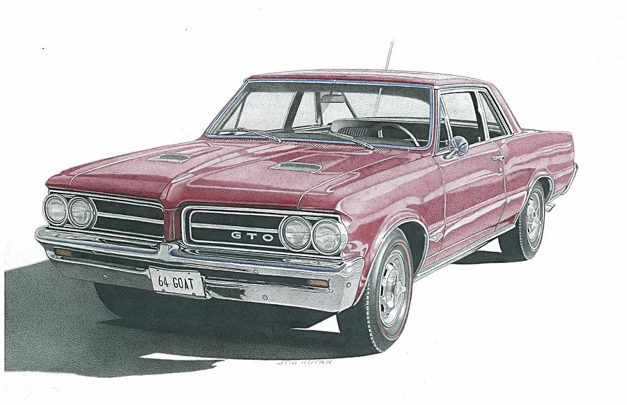 1964 Pontiac GTO Drawing by James Kotan - Pixels