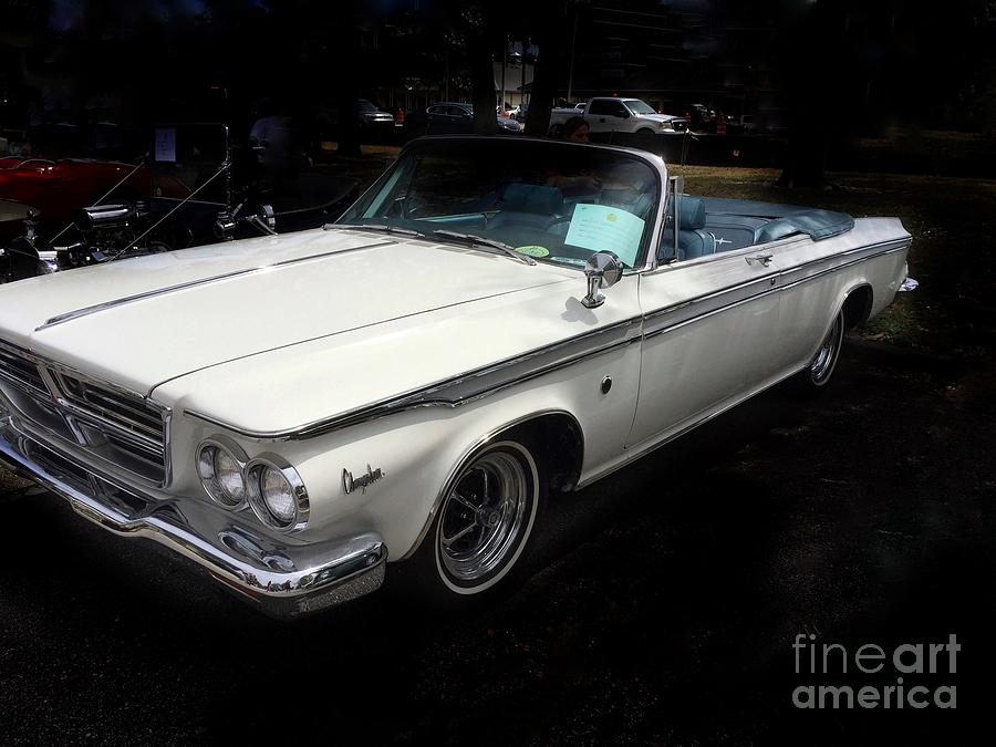 1964 White Chrysler Photograph by Anne Sands