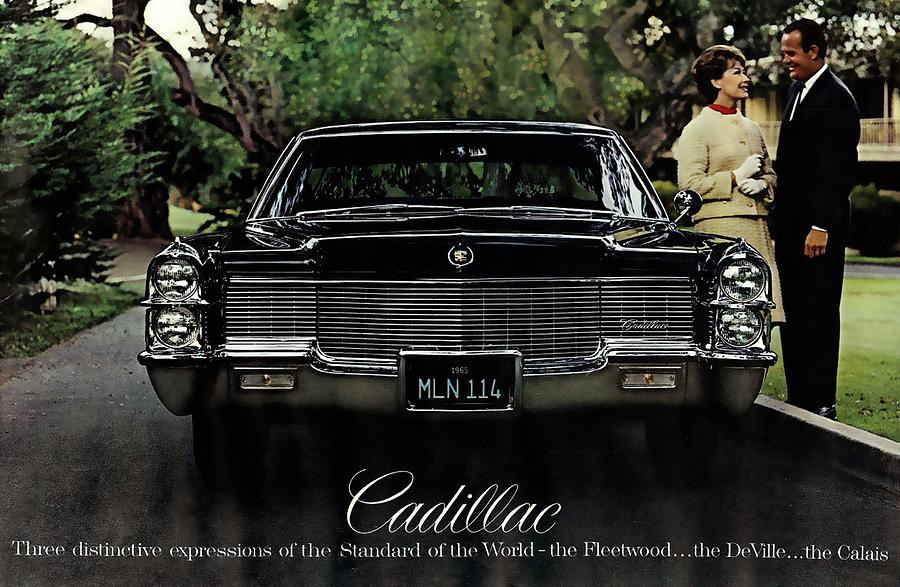 1965 Cadillac de Ville black  Photograph by Vintage Collectables