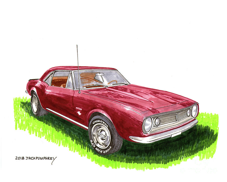 American Muscle Cars Painting - 1967 Camaro Muscle by Jack Pumphrey