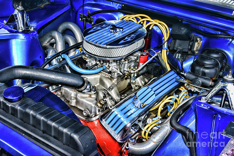1965 Chevy Nova SS 350 Custom Engine Photograph by Paul Ward