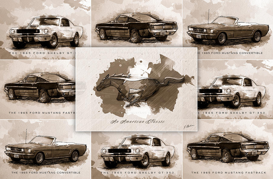 The 1965 Ford Mustang Collage I Digital Art by Gary Bodnar