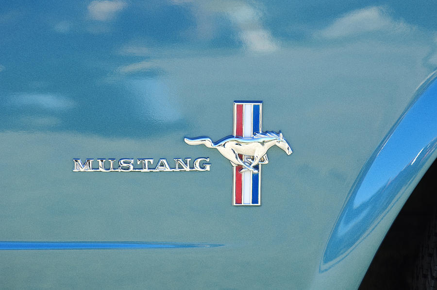 Car Photograph - 1965 Ford Mustang Emblem 6 by Jill Reger