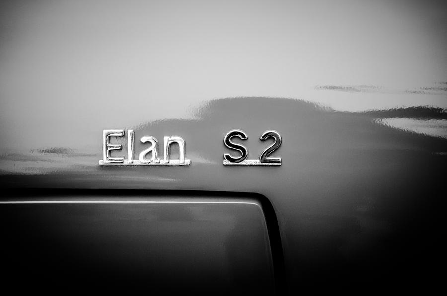 1965 Lotus Elan S2 Drop Head Side Emblem -1211bw Photograph by Jill Reger