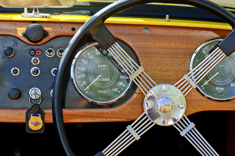 1965 Morgan Plus 4 Steering Wheel Photograph by Jill Reger