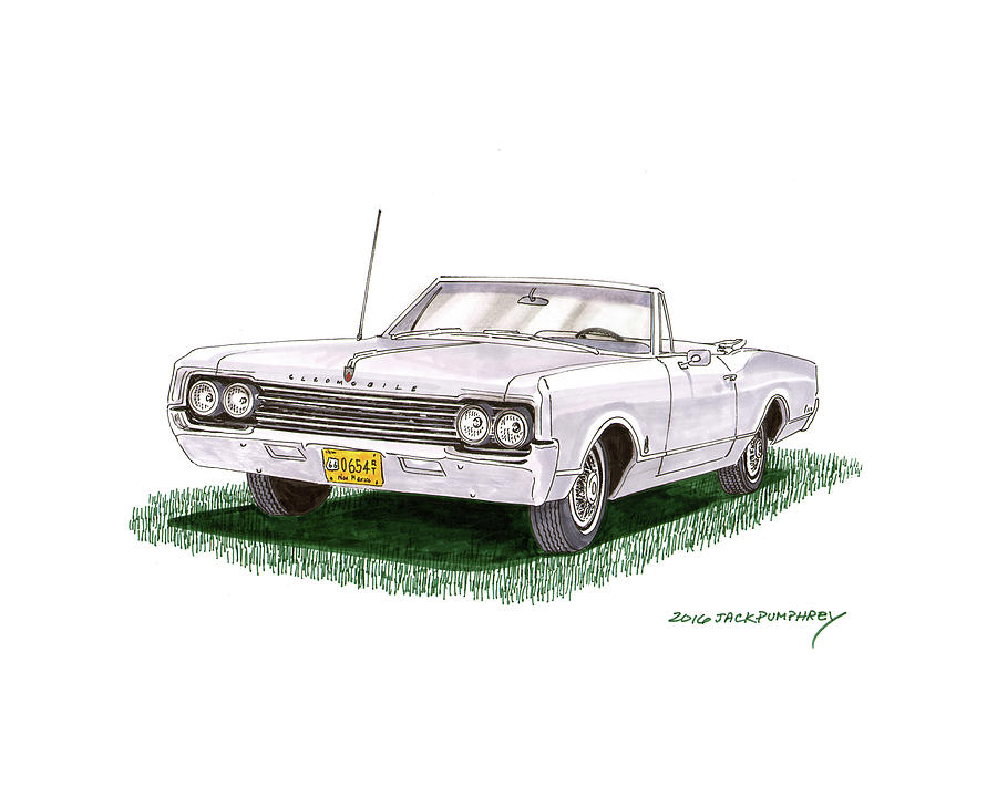 2017 Painting - 1965 Oldsmobile Dynamic 88 Convertible by Jack Pumphrey