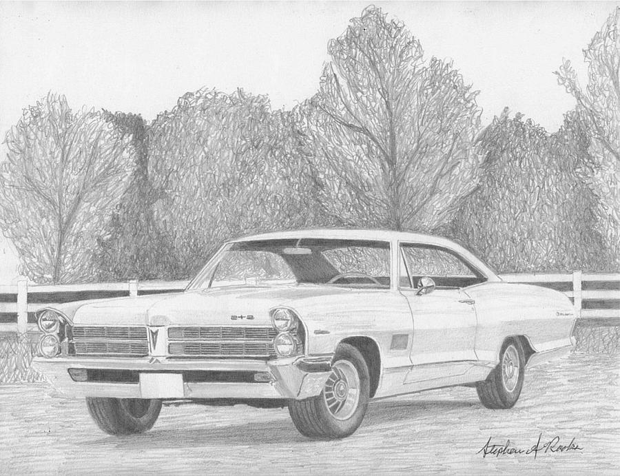 Miscellaneous Drawing - 1965 Pontiac Catalina CLASSIC CAR ART PRINT by Stephen Rooks