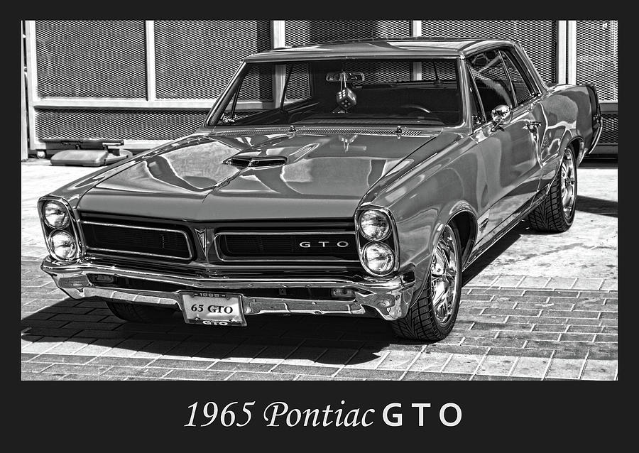 1965 Pontiac G T O bw Photograph by Bill Dutting