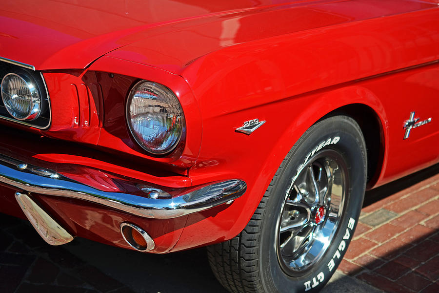 1965 Red Ford Mustang Classic Car Photograph by Toby McGuire