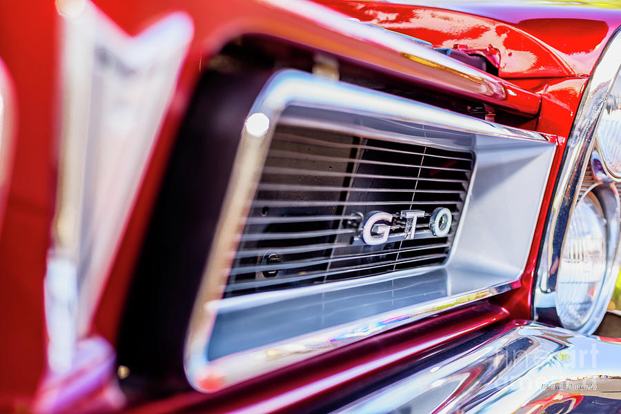 Pontiac Photograph - 1965 Red GTO Grill by Aloha Art