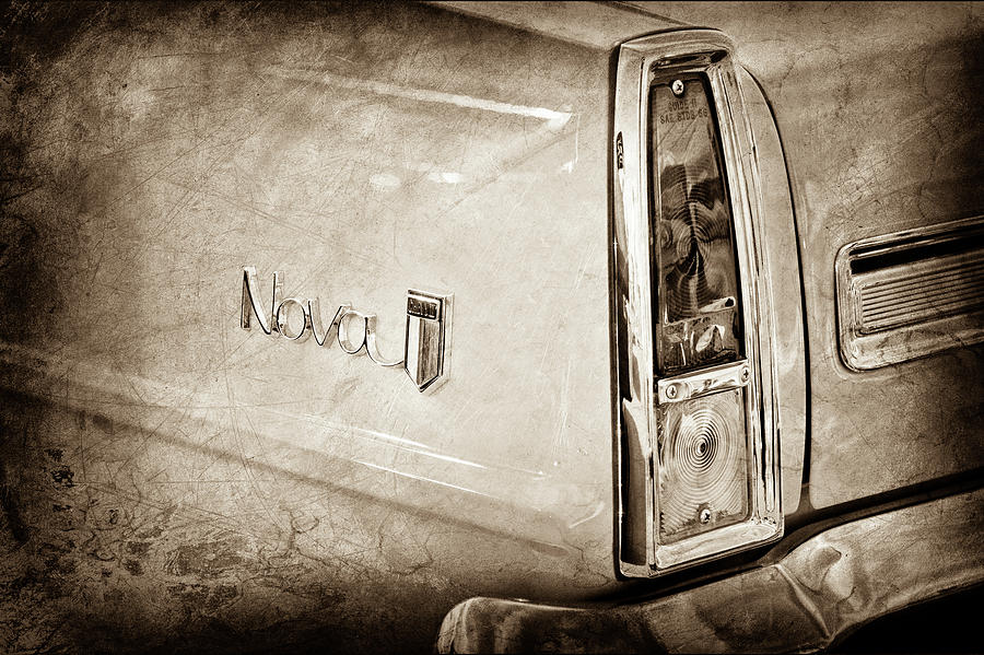 1966 Chevrolet Nova Taillight Emblem -1280s Photograph by Jill Reger