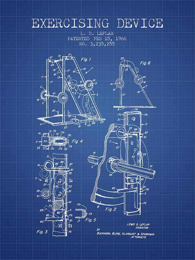 1966 Exercising Device Patent Spbb05_bp Digital Art