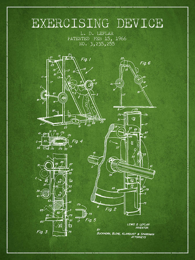 1966 Exercising Device Patent Spbb05_pg Digital Art