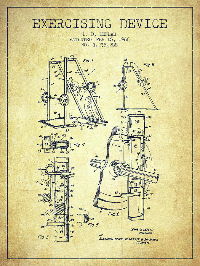 1966 Exercising Device Patent Spbb05_vn Digital Art