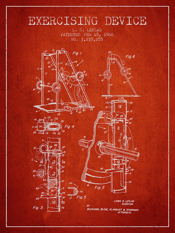 1966 Exercising Device Patent Spbb05_vr Digital Art