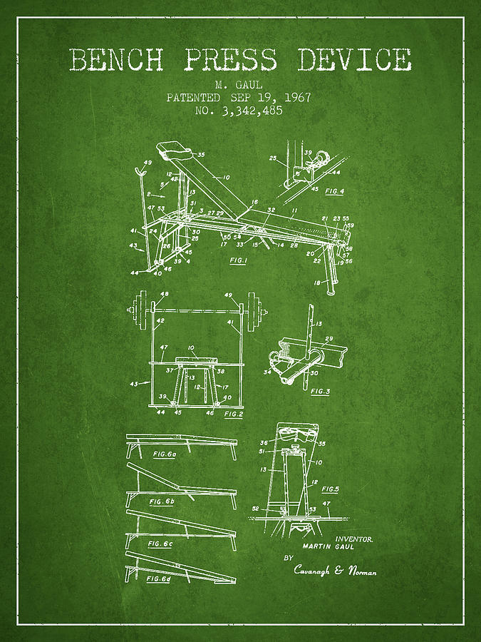 1967 Bench Press Device Patent Spbb06 Pg Digital Art By Aged Pixel
