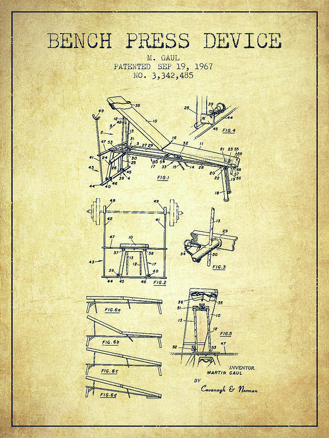 1967 Bench Press Device Patent Spbb06_vn Digital Art