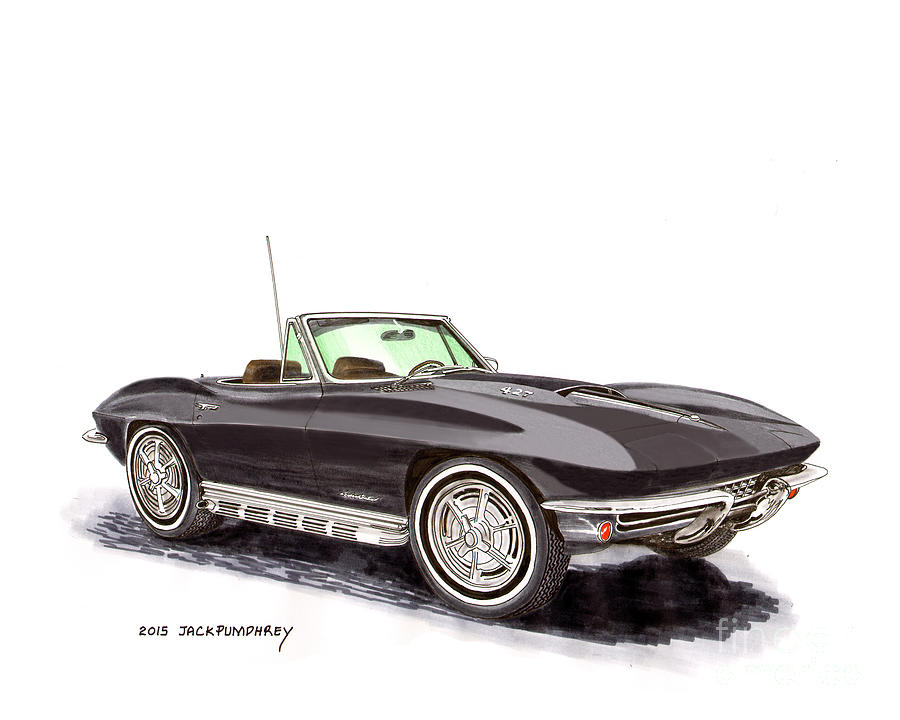  Corvette Stingray Convert.  from 1967 Painting by Jack Pumphrey