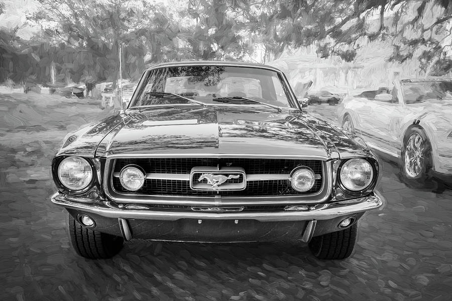 1967 Ford Mustang Coupe BW c122 Photograph by Rich Franco