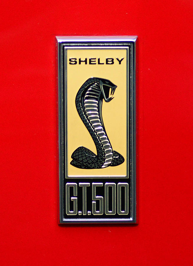 1967 Ford Shelby GT 500 Cobra Fender Emblem on Red Photograph by Paul Ward