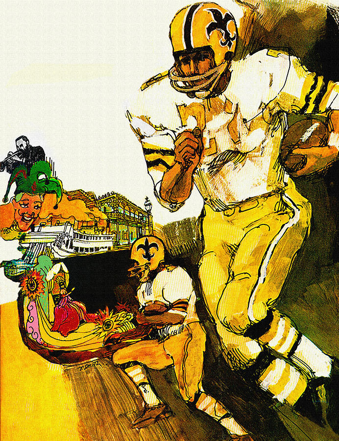 1967 New Orleans Saints Print Painting by Big 88 Artworks - Fine Art America