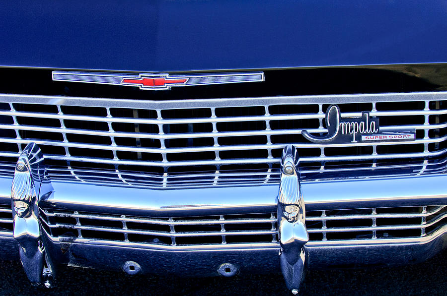 Car Photograph - 1968 Chevrolet Impala SS Grille Emblem by Jill Reger