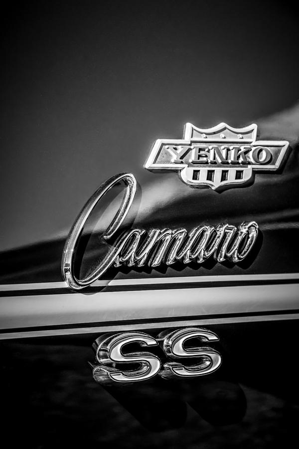 1968 Chevrolet Yenko Super Camaro SS Side Emblem -1762bw Photograph by Jill Reger