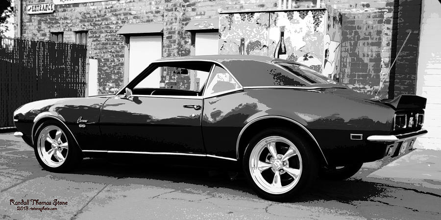 Black And White Photograph - 1968 Chevy Camaro Black and White by Randall Stone