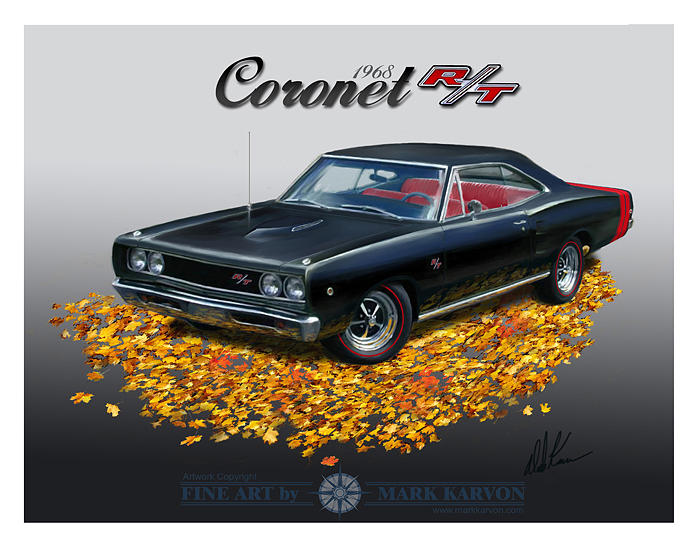 Cars Painting - 1968 Coronet RT by Mark Karvon Cars Painting - 1968 Coronet RT by Mark Karvon