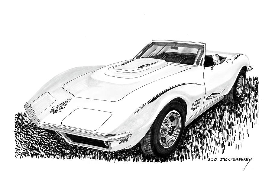 1968 Corvette Painting by Jack Pumphrey