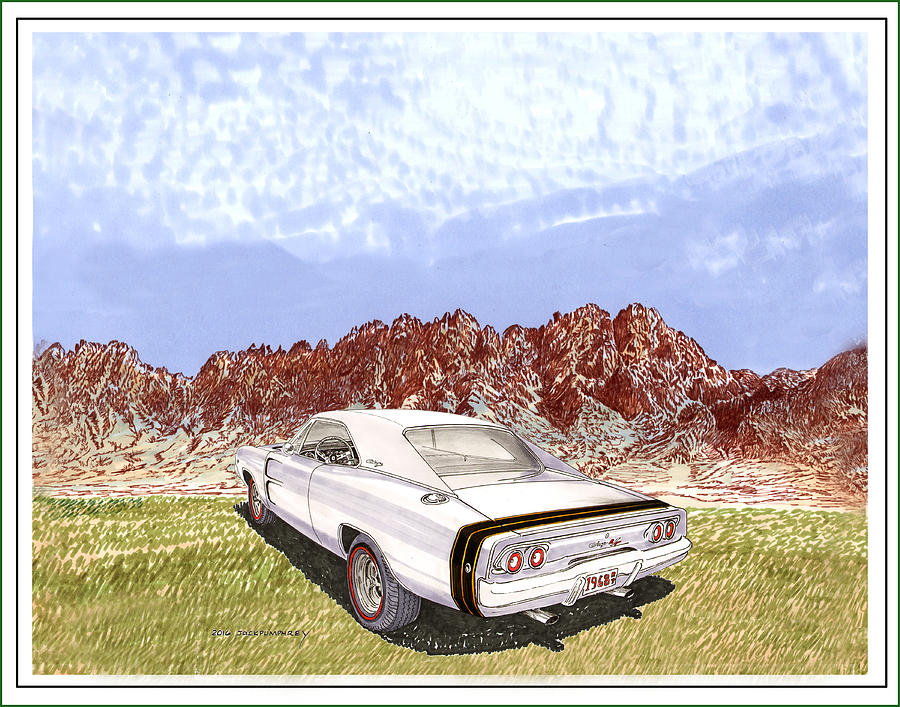 1968 Dodge Charger R T Painting by Jack Pumphrey