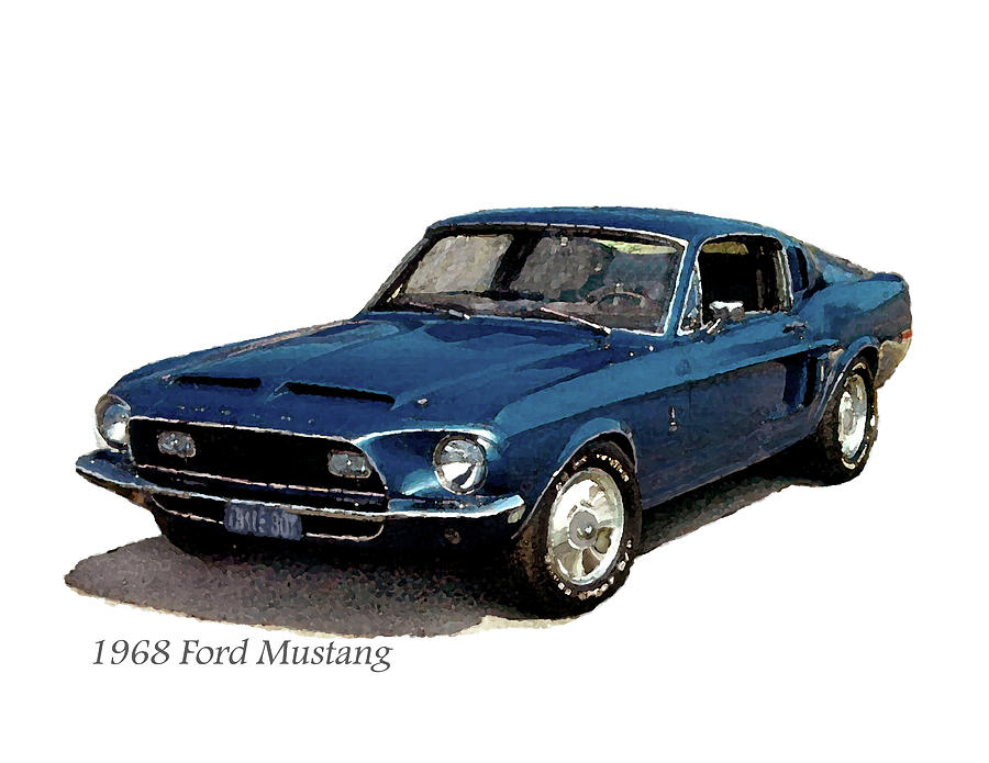 1968 Ford Mustang Digital Art by Brenda Leedy