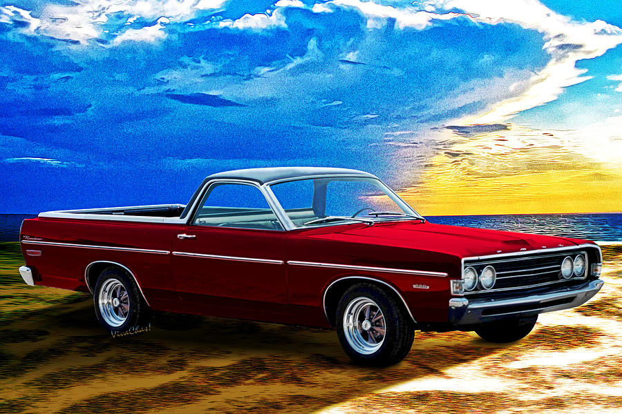 1968 Ford Ranchero Padre Island Photograph by Chas Sinklier