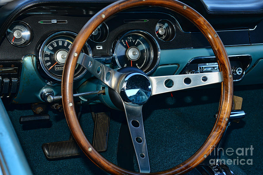 1968 Mustang Fastback Steering Wheel Photograph by Paul Ward