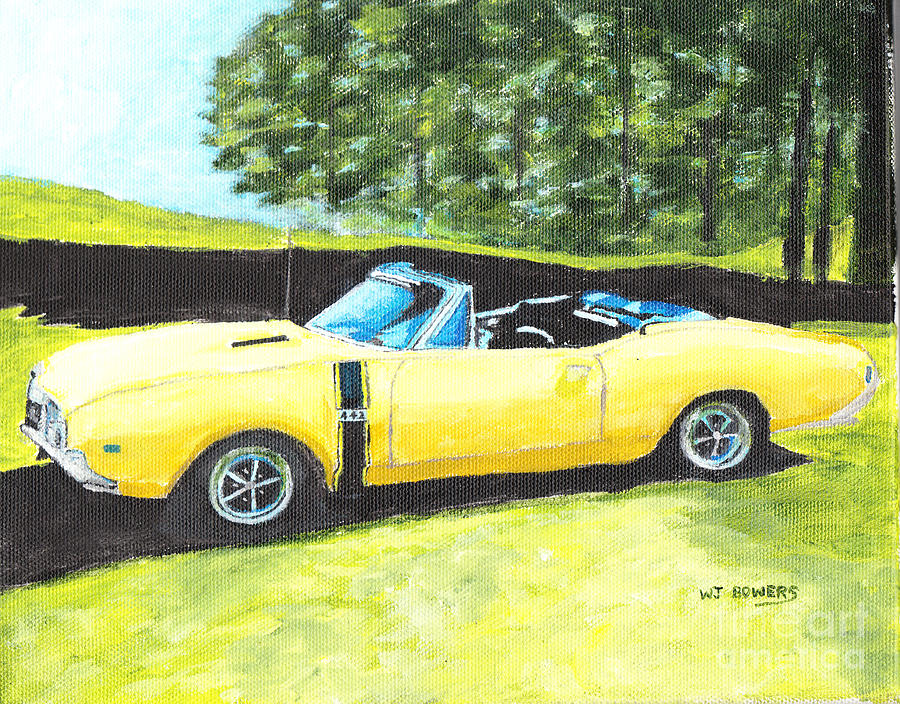 1968 Oldsmobile 442 8x10 Painting by William Bowers