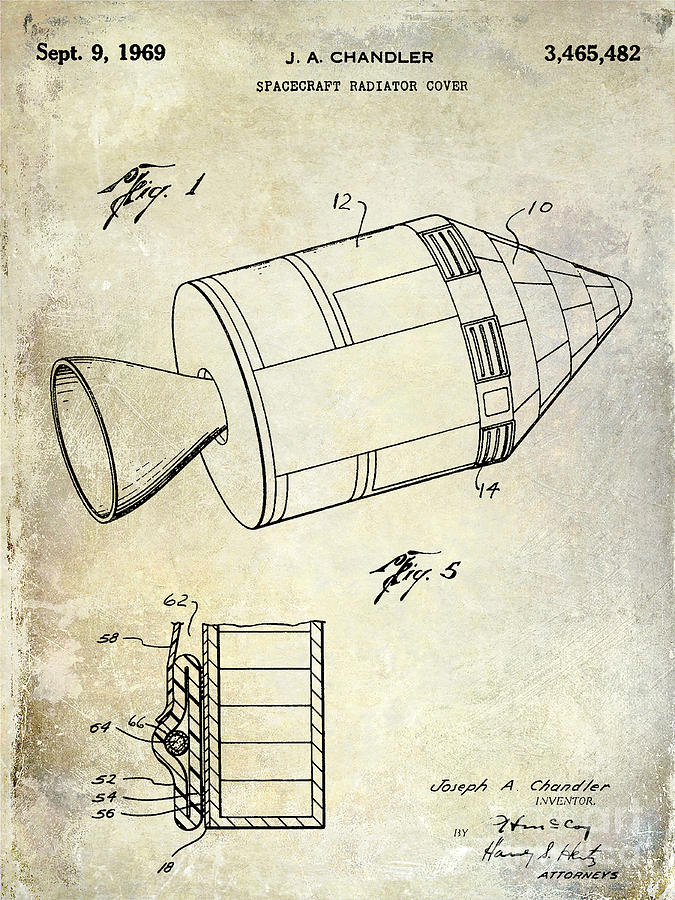 Space Photograph - 1969 Apollo Spacecraft Patent by Jon Neidert