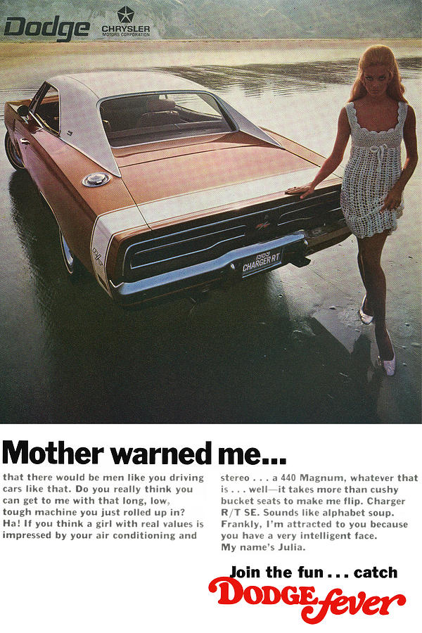 Dodge Charger R/T 1969 Auto Advert PRINT Original Magazine Car Ad to Frame 