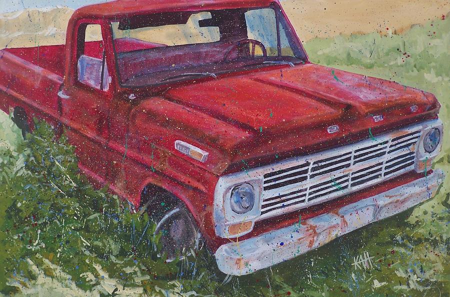 1969 F100 Painting by Les Katt - Pixels