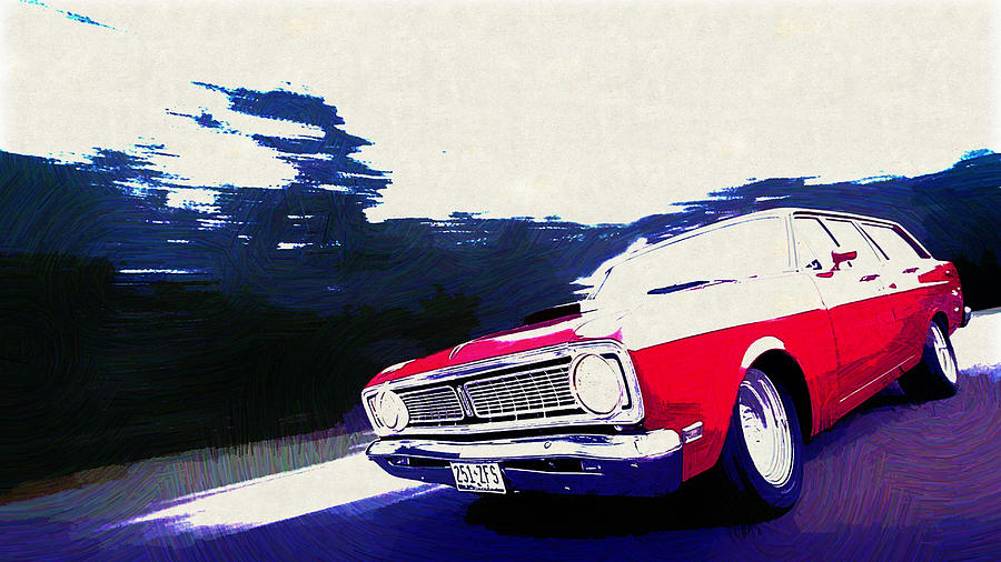 1969 ford falcon futura digital art by lora battle pixels