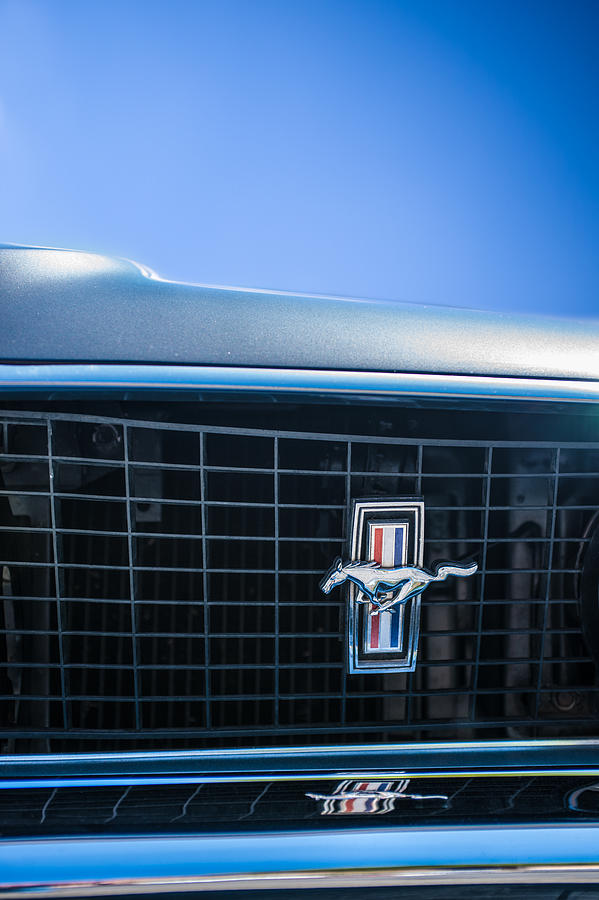 1969 Ford Mustang Grille Emblem -0133c Photograph by Jill Reger