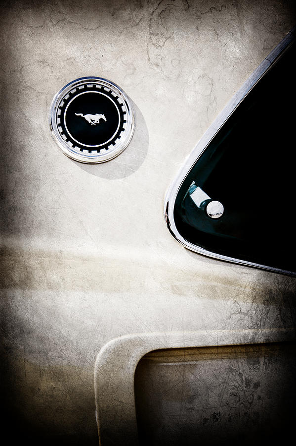 Car Photograph - 1969 Ford Mustang Mach I Side Emblem -0456ac by Jill Reger