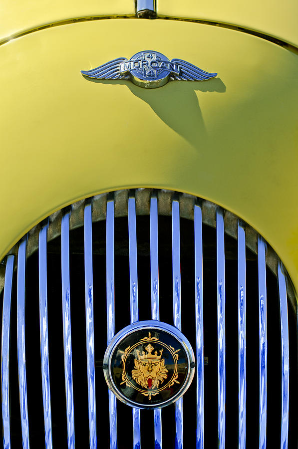 1969 Morgan Roadster Grille Emblems Photograph by Jill Reger