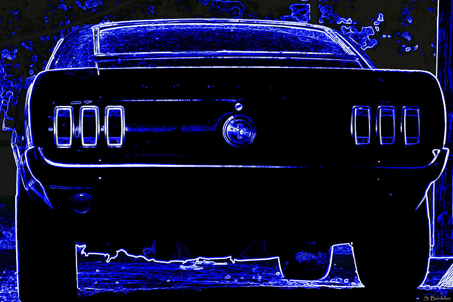 1969 Mustang In Neon 2 Photograph