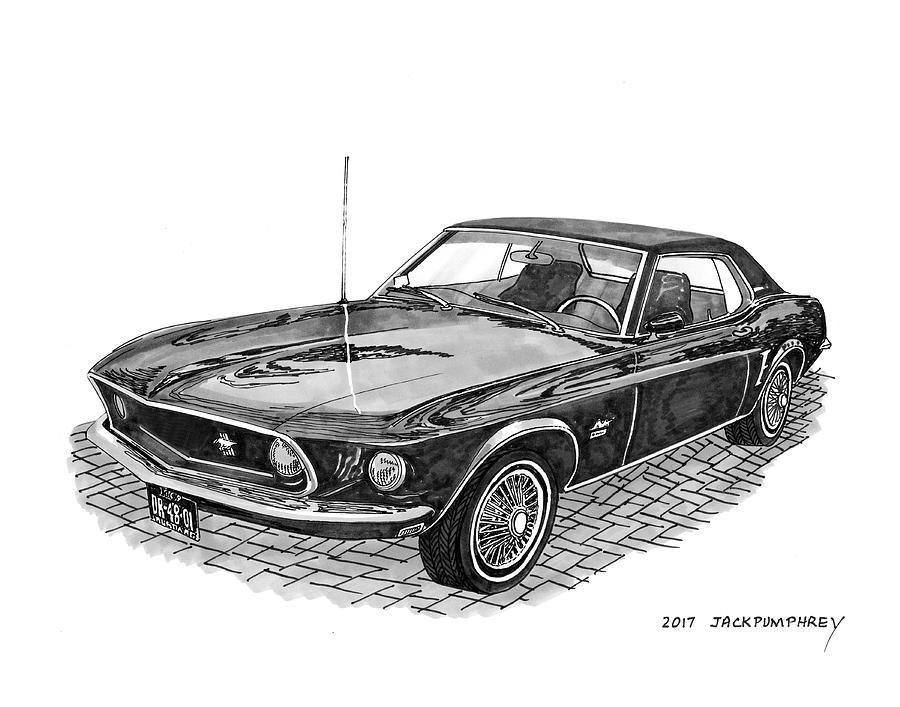 American Muscle Cars Painting - Mustang Coupe by Jack Pumphrey
