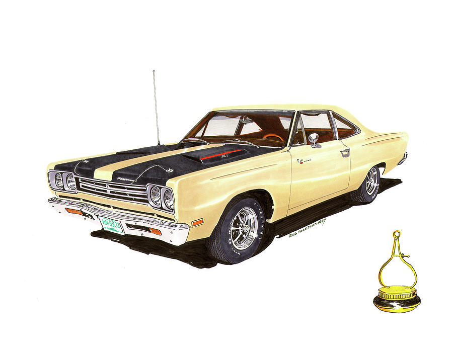 1969 Plymouth Road Runner 383 Painting by Jack Pumphrey