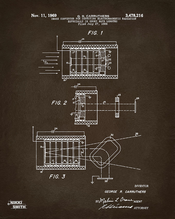 1969 Short Wave Electromagnetic Radiation Patent Espresso Digital Art by Nikki Marie Smith