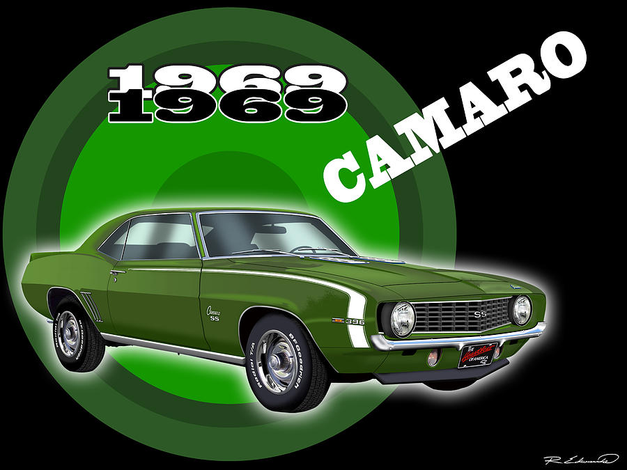 1969 camaro ss green