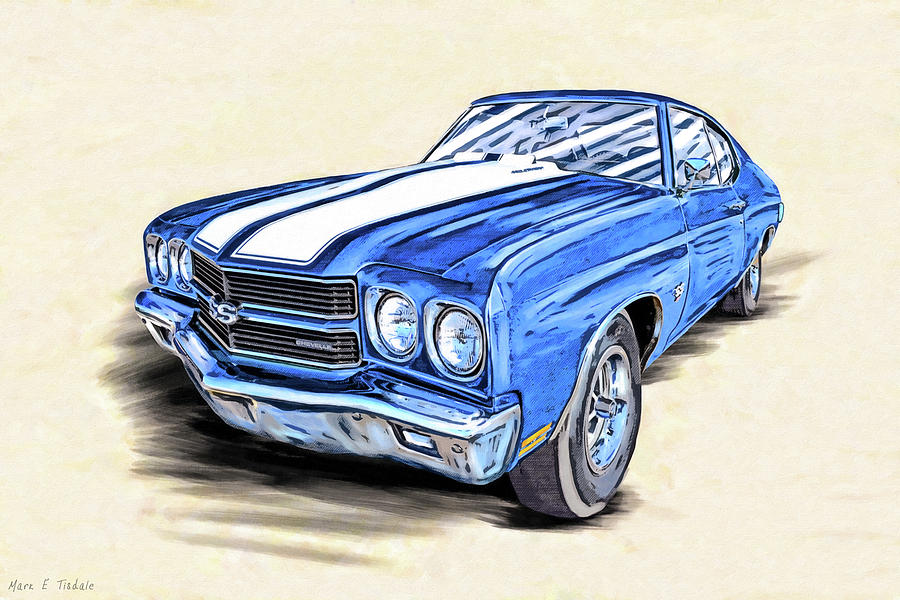 1970 Chevelle SS Portrait Mixed Media by Mark Tisdale